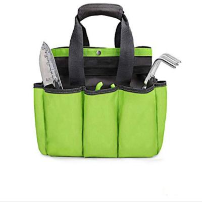 China Green Multifunctional Handheld Garden Kit 100% RPET New Anti-theft Material Garden Balancing Storage Tool Bag for sale