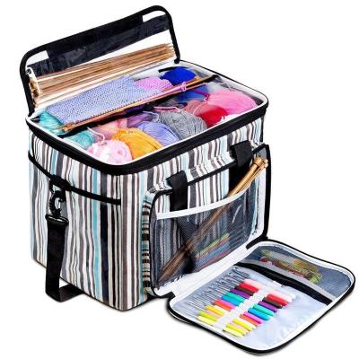 China Fashion Yarn Storage Organizer Bag Knitting Crocheting Accessories Tote Bag for Crochet Hooks Knitting Needle for sale