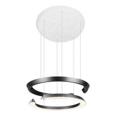 China Long Dimmable Adjustable Led Modern Decorative Lights Dining Room Creative Ring Lifting Chandeliers for sale