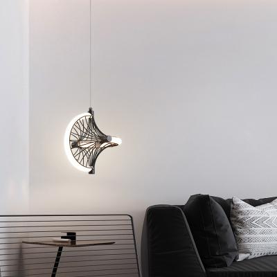 China Modern Nordic Modern Black Hardware LED Ceiling Mount Decoration Iron Gold Adjustable Pendant Chandelier for sale