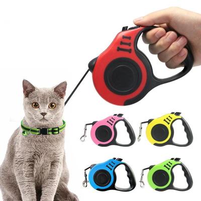 China Dog Running Walking Training Increasing Retractable Nylon Cat Lead Strong Extension Puppy Leash Automatic Pet Walking Durable 3m 5m for sale