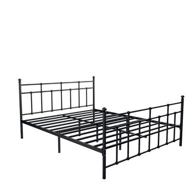 China Storage Highly Recommended Nordic Modern Wrought Iron Frame Metal Adult Beds For Hotel Apartment General Use Home Bedroom for sale