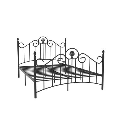 China Full Storage Metal Bed Frame Platform No Needed Vintage Box Spring Bed Frame Headboard Metal Base Bed And Footboard Premium Steel Slat for sale