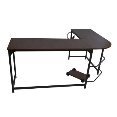 China Commercial Furniture Home Office Computer Desk Corner Gaming Computer Desk Metal Wood L-Shaped Writing Board for sale