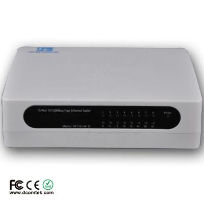 China OEM 16 Ports 10/100mbps Dump Unmanaged Home Networking Switch 3.2Gbps for sale