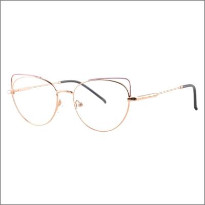 China Reading stleel cat cat eye frame optical frame Wenzhou colorful stainless cat eye glasses women wholesale glasses for sale