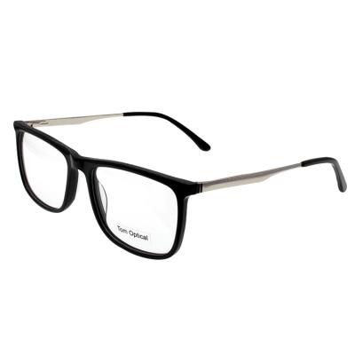 China Reading New Custom Round LOGO Half Frame Glass Frame Acetate With Optical Glass Stainless Frame for sale