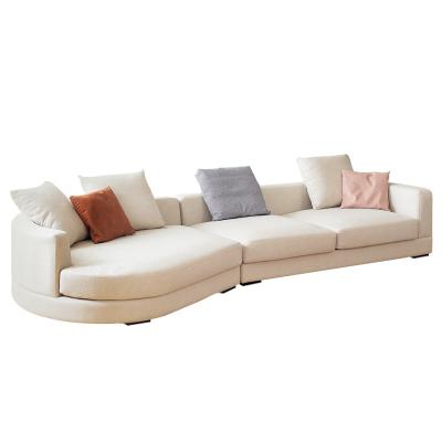 China Sofa Bed Nordic Fabric Modern Minimalist Curved Living Room Size Apartment Corner Tech Fabric Italian Sofa for sale