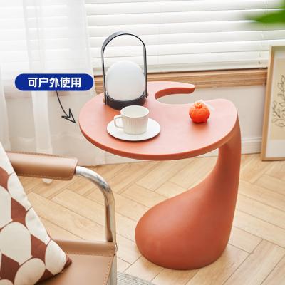 China High quality plastic furniture arc living room coffee table household coffee table sofa multicolor edge table for sale