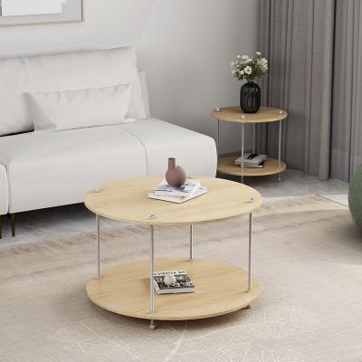 China (Other) adjustable stainless steel and wooden coffee table small tea table for living room balcony for sale