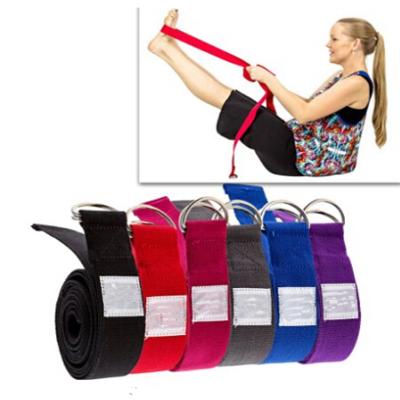 China COTTON Yoga Stretch Belt with Steel D Ring Perfect for all types including pregnancy yoga for sale