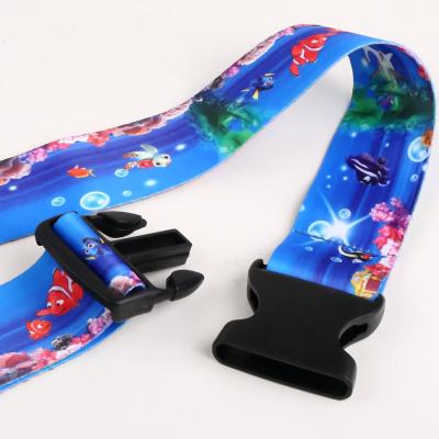 China Custom Blue Viable Under Wave Printed Polyester Webbing Strap Belt 5cm Width Printed Camera Webbing Strap for sale