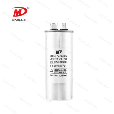 China Micro air conditioner Smiler cbb65 capacitor 70 farad ac capacitor is poly propylene film capacitor cbb65 for sale