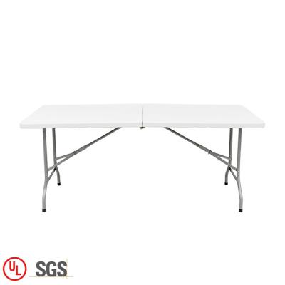 China Lightweight 6ft Modern Plastic Rectangle Folding Table Portable White Dining Plastic for sale