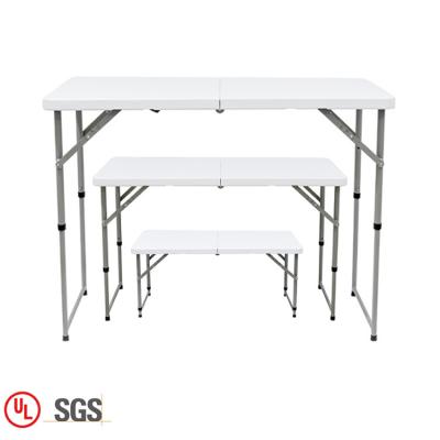 China Factory direct sale plastic portable picnic camping 4FT simple folding adjustable folding table for sale