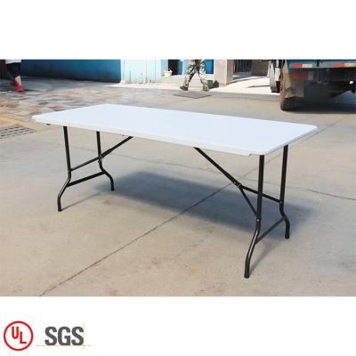 China Modern Rectangular Shape Folding Table 6ft Banquet Folding Table Cheap White Plastic For Dining for sale