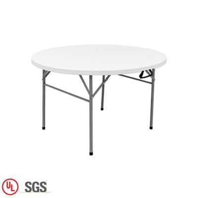 China Modern High Quality Plastic Portable Round Banquet 4ft Picnic Round Folding Camping In Half Table for sale