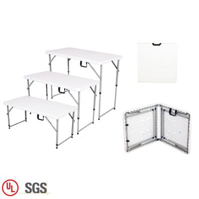 China Modern Design Height Picnic Folding Garden Foldable Good Quality White Outdoor Adjustable Dining Table for sale