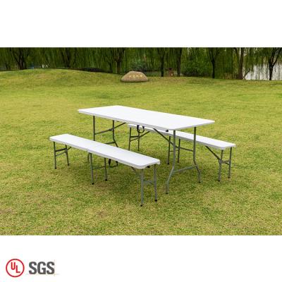 China ZL-Z180-4 lightweight/waterproof white portable plastic folding table picnic table and benches for sale