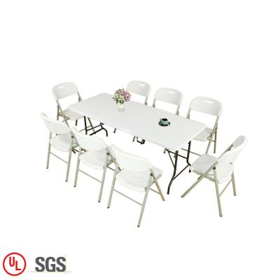 China Modern factory professional plastic folding table 8ft rectangle folding table wholesale portable plastic for sale