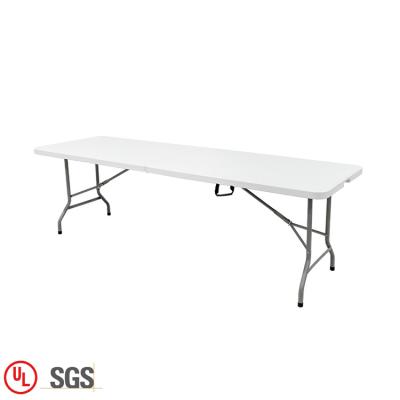 China Modern Wholesale Commercial Outdoor Rectangular Folding Folding Table Folding Table Portable Plastic 8ft Long for sale