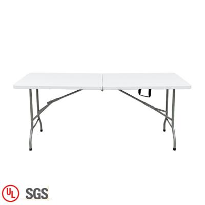 China light & easy-carrying/folding in table lightweight outdoor half HDPE plastic folding in half tables 6FT for sale