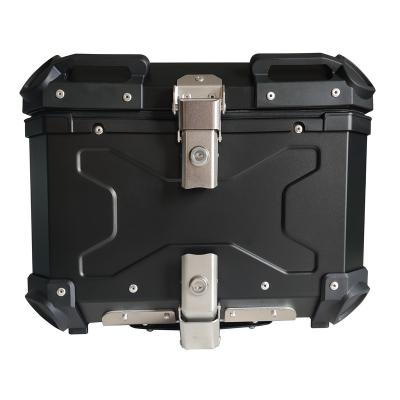 China Durable Black Newest 45L Quick Release Motorcycle Tail Box Motorcycle Top Case Scooter Storage Boxes for sale