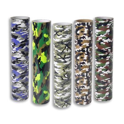 China Apparel Heat Transfer Camouflage Pattern Vinyl Wrap 5 Assorted Colors Camouflage Iron On Vinyl Rolls For DIY T-shirt and Garment for sale