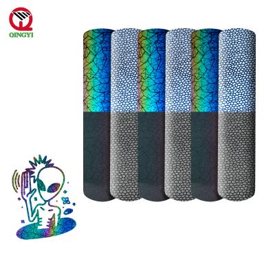 China htv eco-friendly simple custom rainbow heat transfer vinyl reflective printed roll for apparel T-shirts for sale