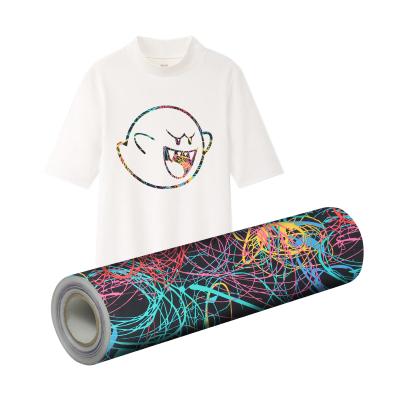 China Apparel Qingyi Designs 3d Pattern New Vinyl Heat Transfer PET Film For Apparel for sale