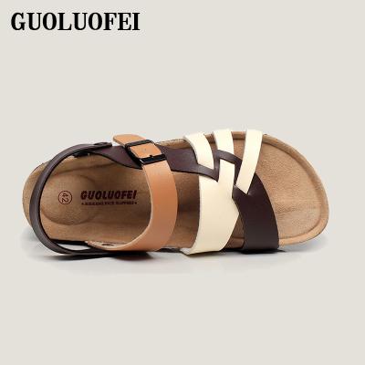 China Fashion Trend Summer Unisex Casual Beach Shoes Soft Unique Cross-straps Leather Sandals for sale