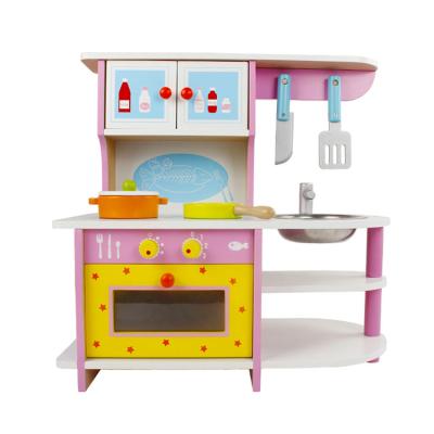 China Pretend Play Toys Pretend Gray Wooden Play Kitchen For Children T65638 for sale