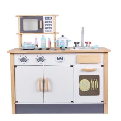 China Pretend Play Toys Modern Wooden Children's Play Kitchen With Accessories T65641 for sale