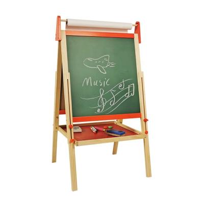 China Ride on Toy Popular Double Sided Wooden Elevator Chalkboard Easel with Magnetic for Home and Business for sale