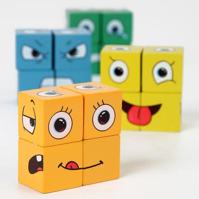 China 2022Wood mini box face-changing cube building block children's wooden parent-child toys challenge desktop level interaction for sale