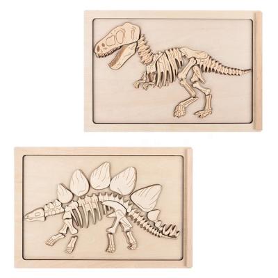 China Handmade early archaeological dinosaur puzzle boys and girls puzzle children's education frontier educational toy three for sale