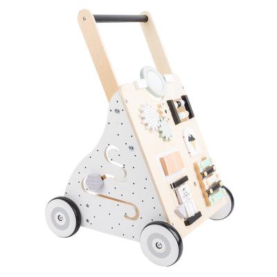 China Manufacturer solid wood children walking bike baby toys diy collect wooden toy walker without pedal T70241 for sale