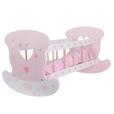 China Modern Multi-Functional Pink Design Hutches Heart Wooden Crib Set For Babies for sale