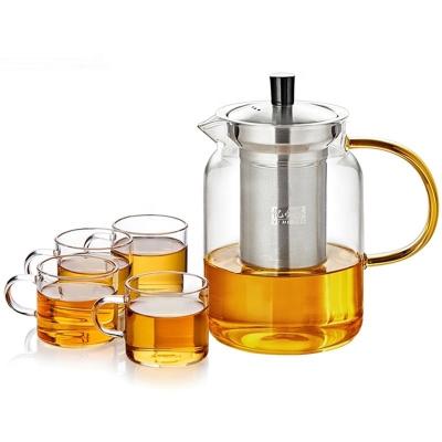 China Viable Glass Tea Set 280ml 800ml 650ml 100ml Teapot 304 Stainless Steel Strainer for sale