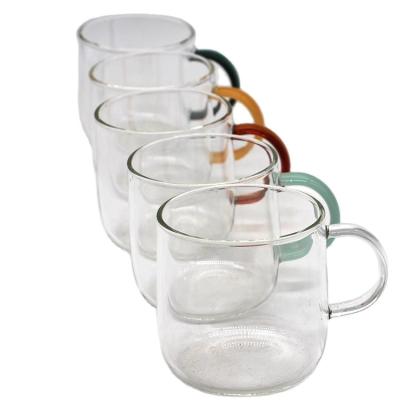 China Water Cup High Quality Single Wall Glass Mug Stocked Borosilicate Glass Tea Cups for sale