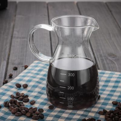 China Viable handmade 400ml borosilicate glass coffee maker glass sharing pot glass coffee set use for milk coffee juice for sale