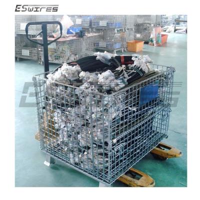 China New Product Promotional Collapsible Heavy Duty Steel Mesh Large Metal Storage Bin Container for sale