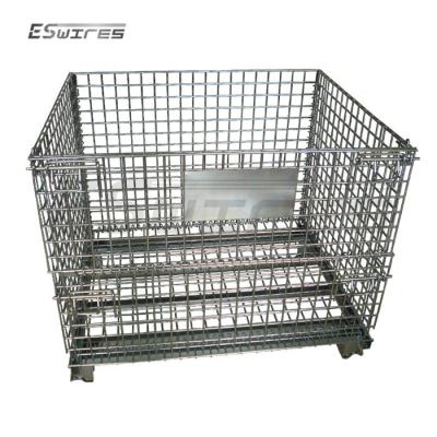 China High Quality Heavy Duty Collapsible Industrial Steel Collapsible Wire Mesh Pallet Roll Cage for sale