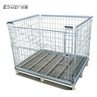 China Q235 Metal Collapsible Zinc Galvanized Wire Mesh Basket Cage For Shop Display for sale