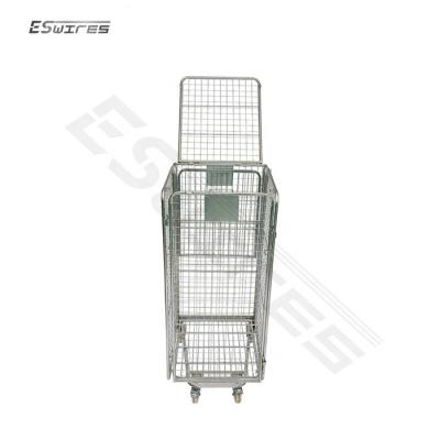 China Foldable 500kg Capacity Easy Assemble Foldable Stackable Laundry Roll Cages for sale