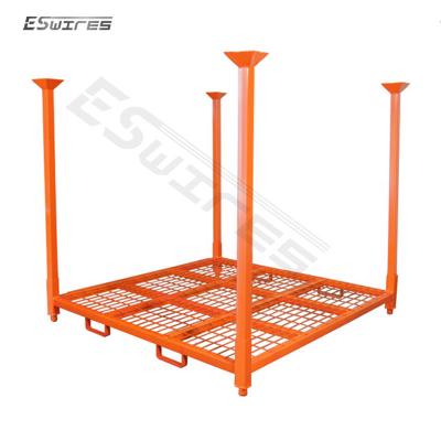 China Wholesale High Quality Adjustable Corrosion Protection Customized Portable Folding Metal Stacking Storage Truck Tire Steel Pallet Rack for sale