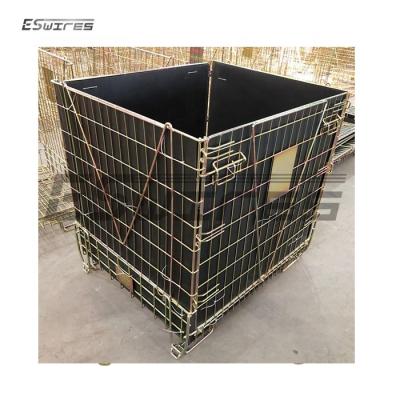 China Warehouse Collapsible Steel Collapsible Folding Pile Storage Bulk Metal Pet Preforming Wire Mesh Containers for sale