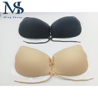 China New 1 Pairs Comfortable Invisible Strapless Self Adhesive Backless Rise Push Up Bra Front Drawstring Bra Silicon Bra for sale