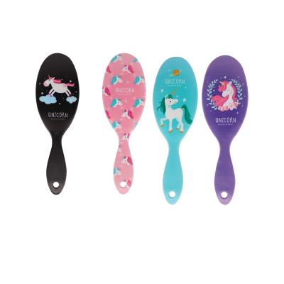 China All unicorn series massage hair brush, detangling hair brush logo, cute plastic hair brush for sale