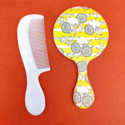 China Super Cute Pocket Mirror Hair Comb And Plastic Mirror Hand Mirror With Comb for sale